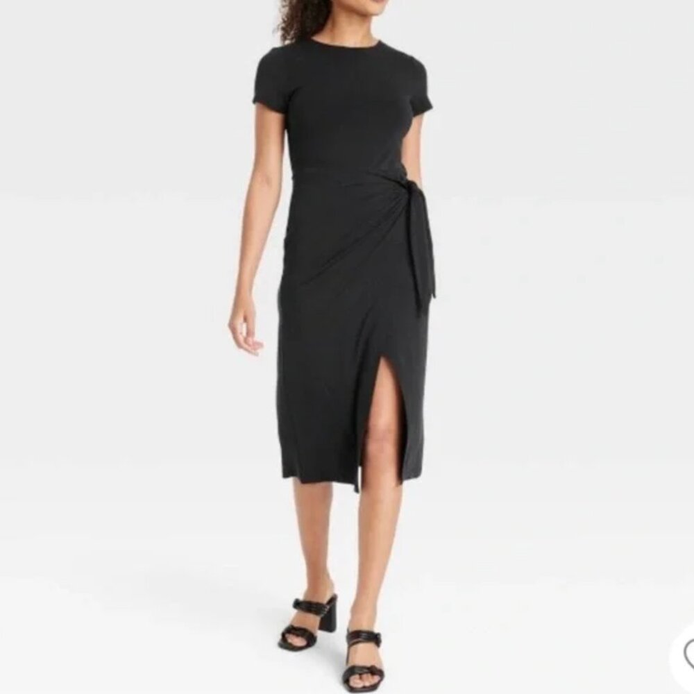 Target - A New Day Black Wrap Midi Dress